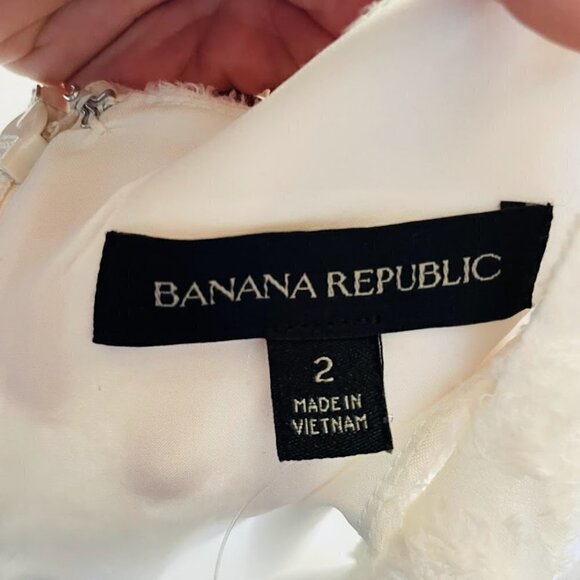 NWT Banana Republic Dress Floral Asymmetrical Fit Flare Wedding Party Texture 2 - Picture 8 of 12